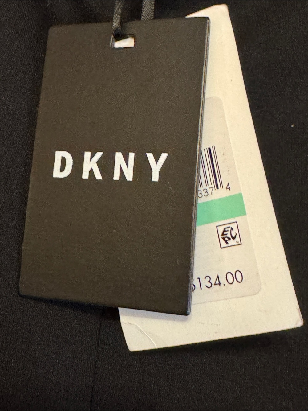 DKNY Sleeveless Fit & Flare Dress Black Faux Leather Hem Size 8 NWT - Picture 7 of 11